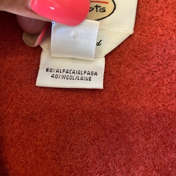 Talbots alpaca wool size XL burnt orange in color button closure 2 zip pockets - Picture 6 of 9